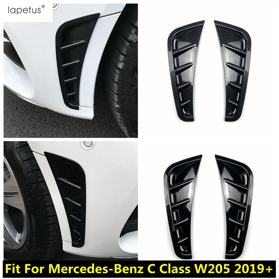 

Front Bumper Air Vent Side Fender Cover Trim For Mercedes-Benz C Class W205 2019 2020 Carbon Fiber / Black Accessories Exterior