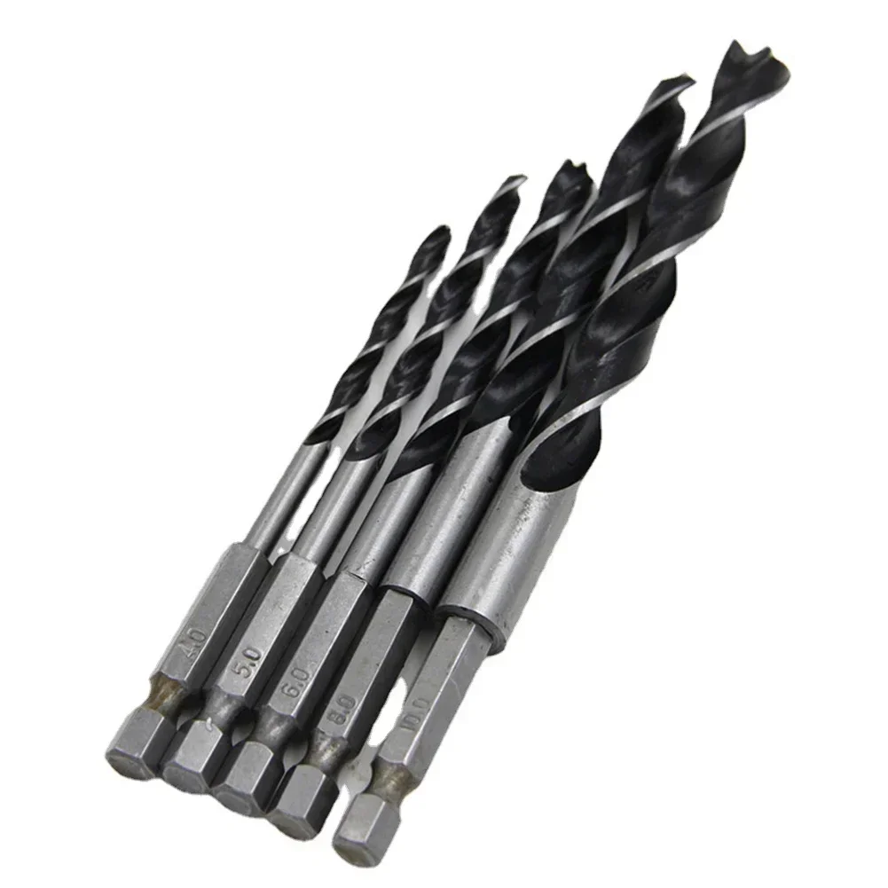 

Three-pointed Drill Bits Tri-point Drill Woodworking Tools /10mm /5mm /6mm /8mm 4mm 5 Piece Set High Carbon Steel