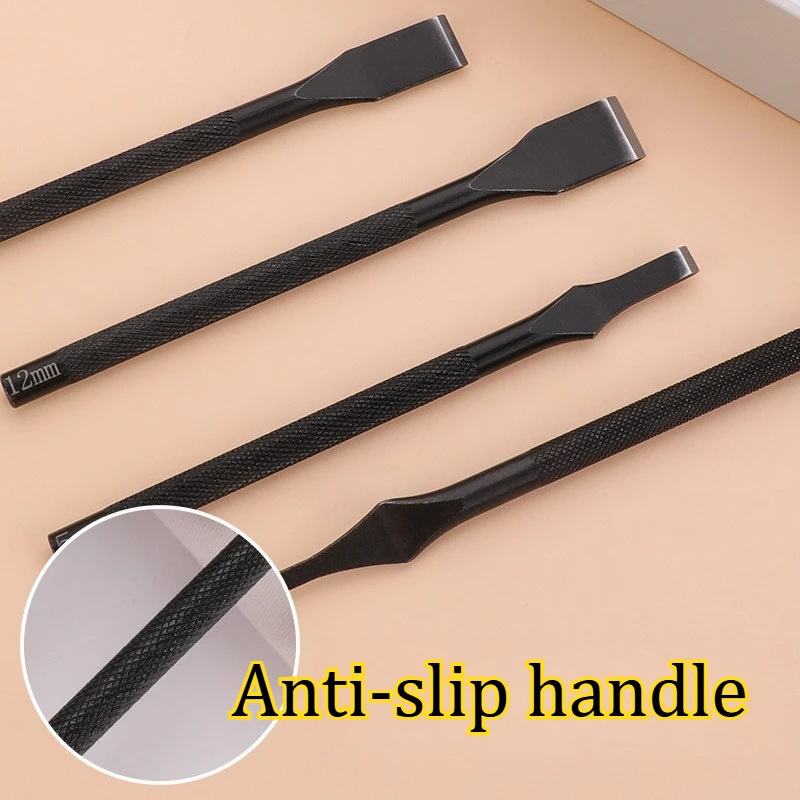 One-line Type Stainless Steel Flat-edge Leather Knife Punch DIY Leather Products Wallet Belts Weave Flat-edge Drilling Holes Cut