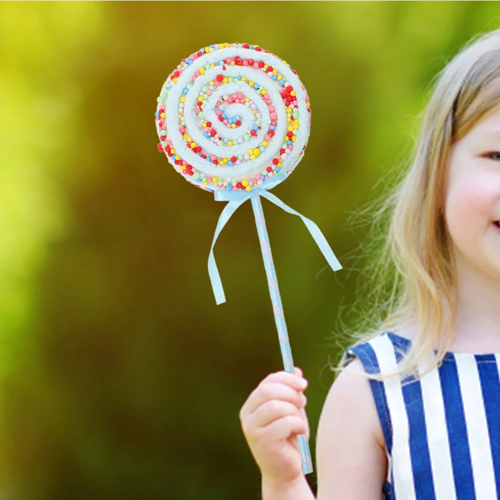 

2Pcs Simulation Lollipop Prop Easy to Use Fashionable Accessory for Events Photoshoots Unique Lollipop Ornaments Party Decor