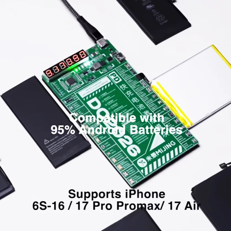 

MIJING DC2026 PD Fast Charging Battery Activation Module for IP 6S To 17 and 95 Android Batteries with Overcharge Protection