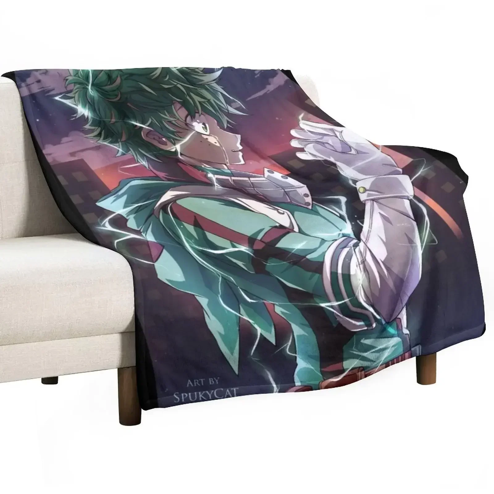 Deku BNHA Throw Blanket anime Decorative Sofa Travel For Sofa Thin for babies Bed Blankets