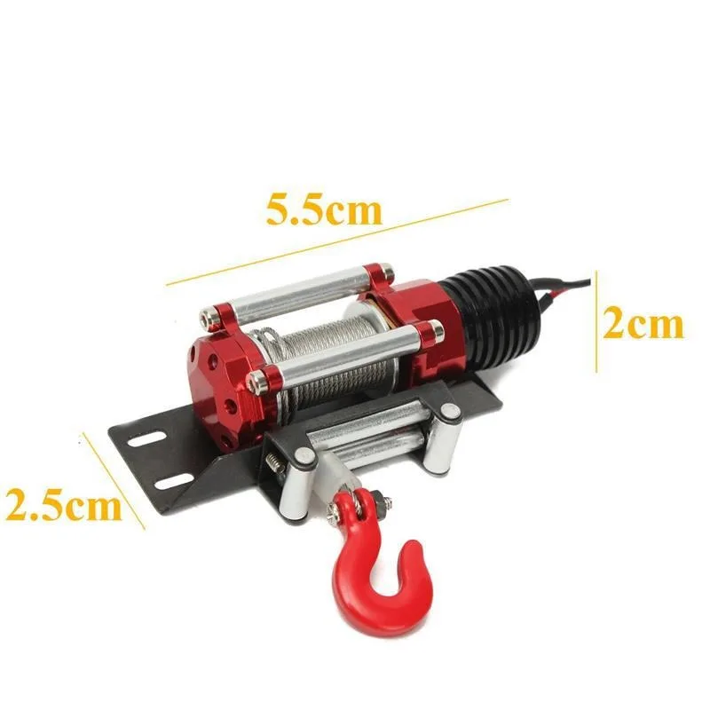 1:10 Scale RC Car Wired Automatic Simulated Metal Winch for 1/10 RC Crawler Axial SCX10 90046 TRX4 Redcat Gen8