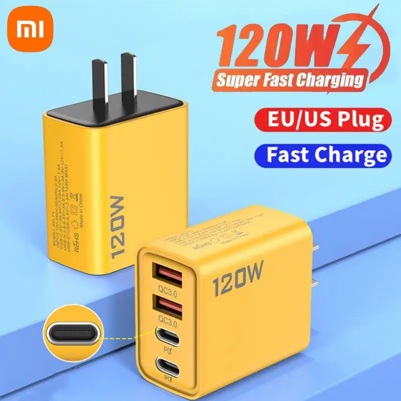 Xiaomi 120W Charger Fast Charging PD QC 3.0 USB Type C Charger Fast Charging EU/US/UK Plug Adapter For iphone 15 Samusng S23