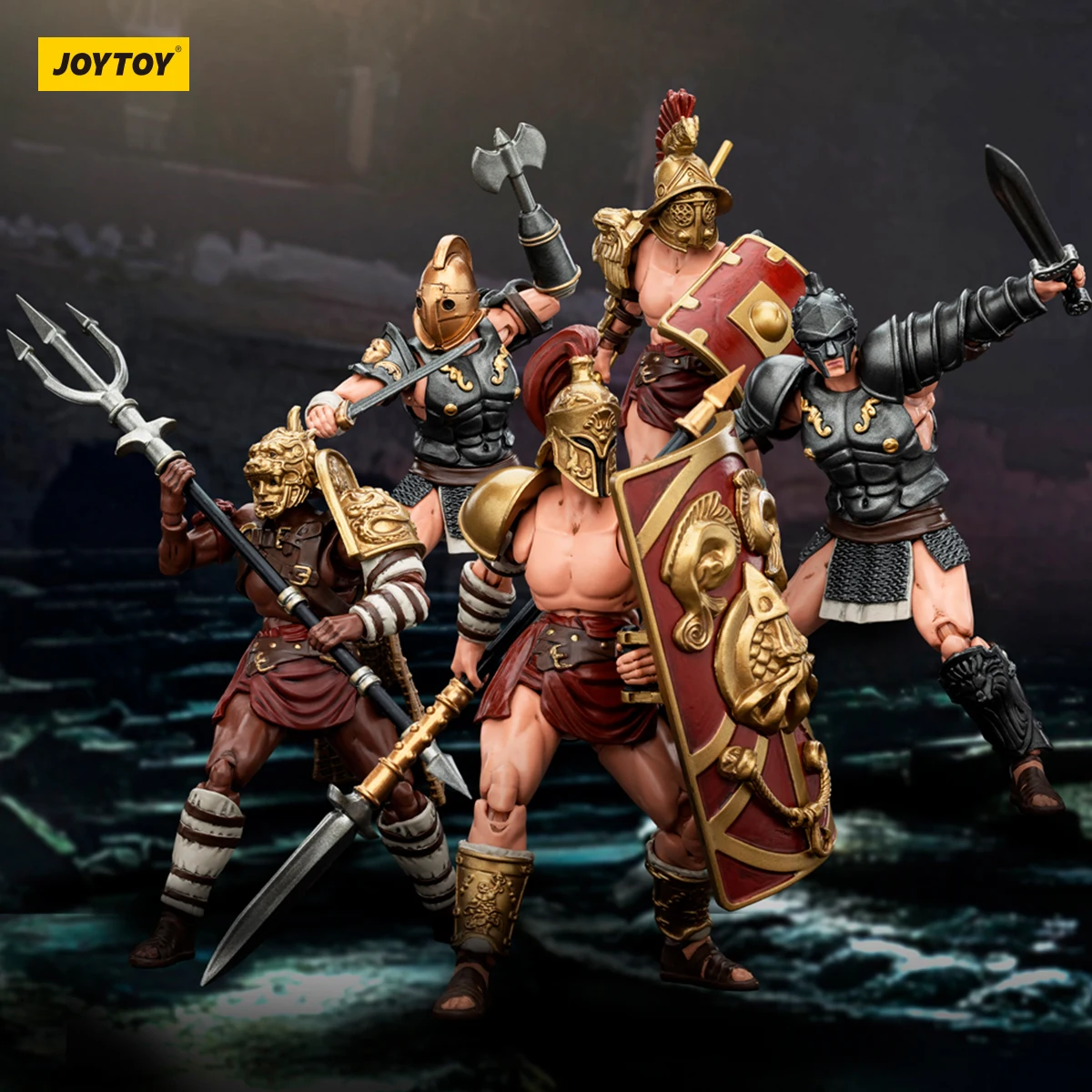 Vorverkauf JOYTOY Römische Gladiator Actionfigur Hasta Thraex Secutor Dimachaerus Retiarius Gladiator Gemeinsame bewegliche Figur Spielzeug