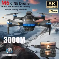 New M6 RC Drone 8K Professional HD Camera Airplane 5G WIFI FPV Video UAV With Screen Remote Control Quadcopter Dron Toys Gifts