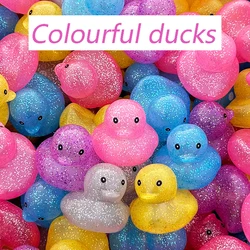 1-100Pcs Colourful  Rubber Ducks Mini Duck Party Favors Bulk Ducks Summer Pool Floating Toys Rubber Ducks Birthday