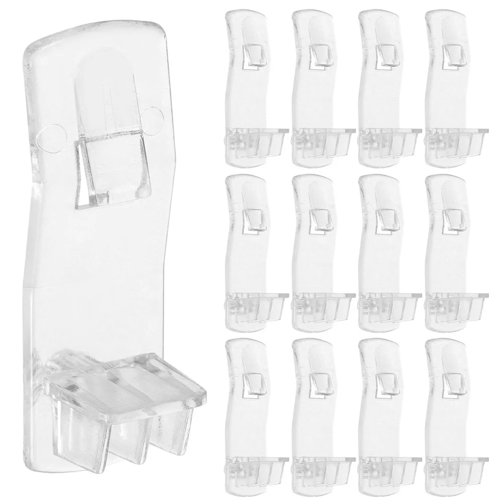 

50 Pcs Rack Shelf Plastic Shelves Long Board Glass Supports Hooks Kitchen Cabinet Clips