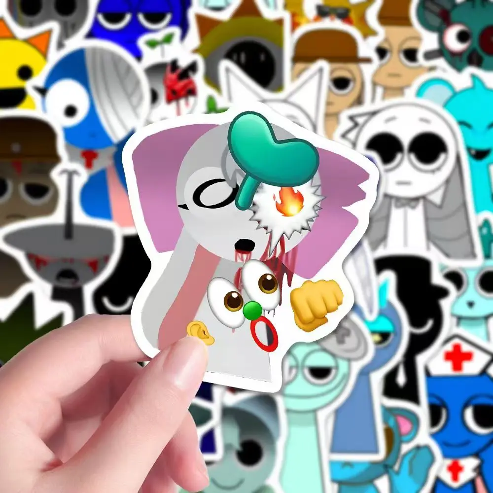 108Pcs Cartoon Incredibox Sprunki Sticker Creative Funny Graffiti DIY Scrapbook Laptop Skateboard Helmet Decal Student Stickers