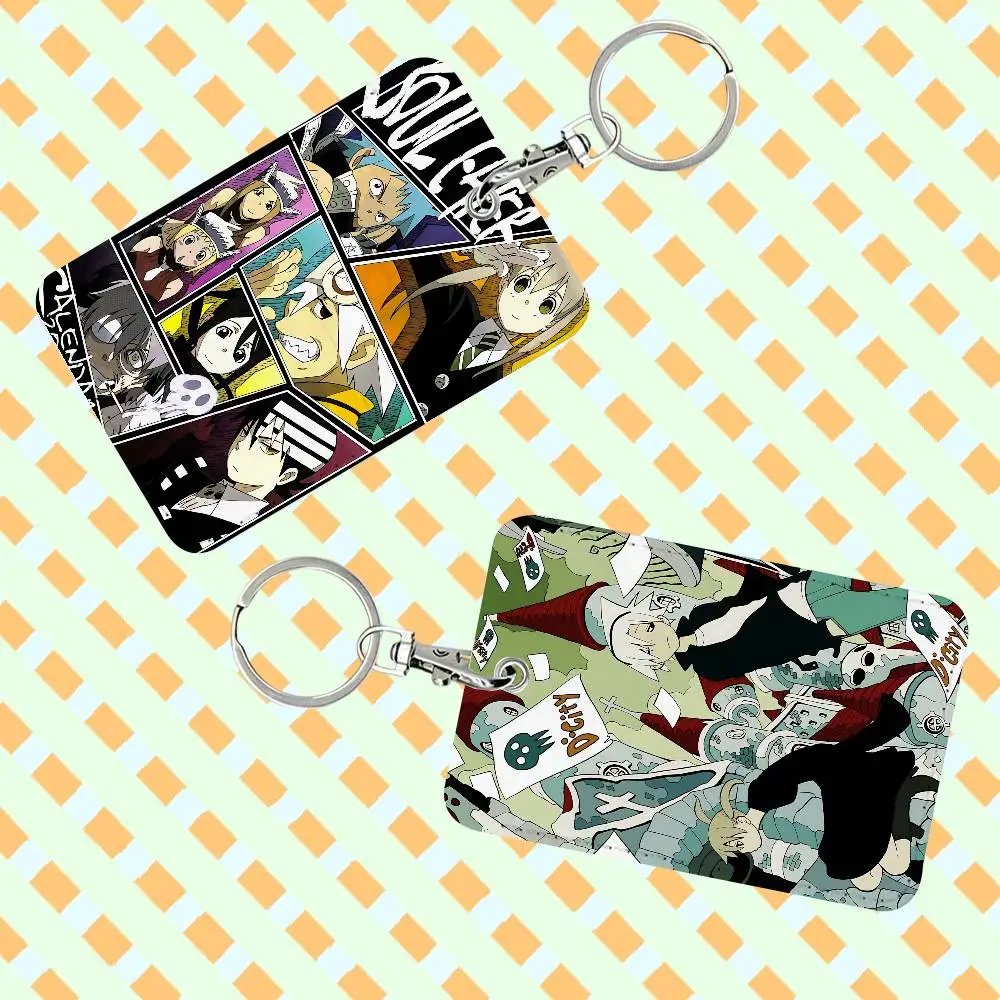 Soul Eater 1 Card Holder, Leather Card Storage Box, Key Chain, Access Tag Holder, ID Card Holder, Key Chain