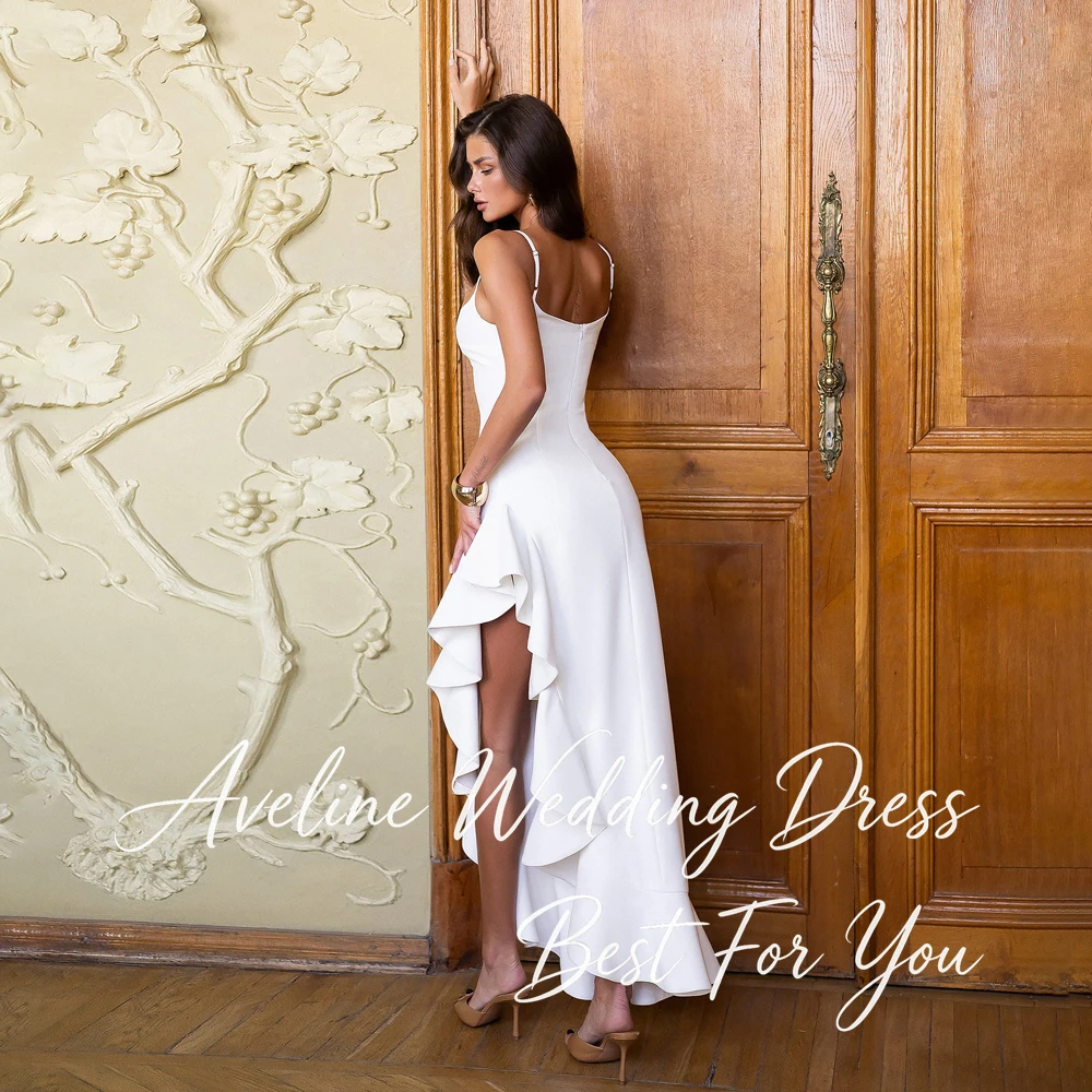 Modern Fashion Wedding Dress 2026 Strapless Slit Backless Prom Gowns Spaghetti Strap Ankle Length Vestidos De Novia Customized
