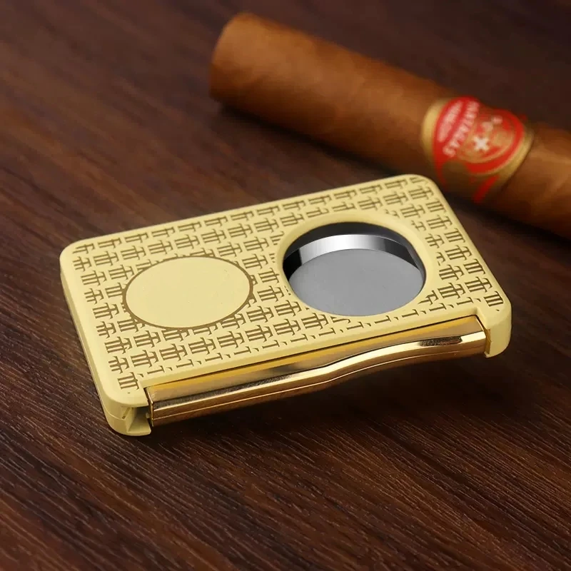 Fully Automatic Cigar Cutter One Handed Operation German Blade Sharp Smooth Portable Single Blade Opening and Closing Cutter