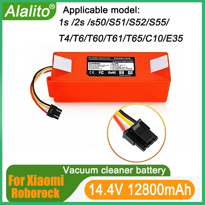 NUOVO 14.4V 12800mAh Li-Ion Batteria Aspirapolvere Batteria di Ricambio per Xiaomi Robot Roborock S50 S51 S55 Accessorio di Ricambio