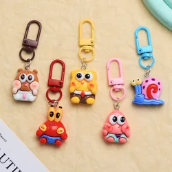 Anime SpongeBob Patrick Star Keychain Cute Funny Shape Keychains Girl Kawaii Backpack Pendant Gift Toys Keyring Accessories