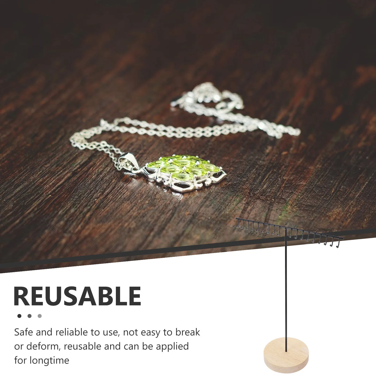 

Jewelry Display Organizer Iron Necklace Holder Stand Rack Desktop Bracelet Earring Storage Tidy Smooth Edges Longtime Use