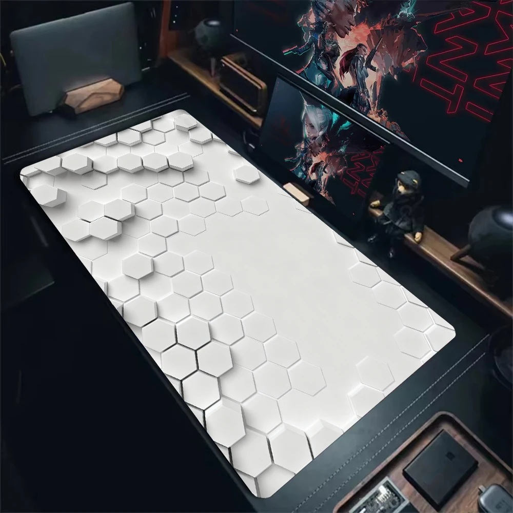 Tapete de mouse com padrão de favo de mel, tapete de mesa de borracha antiderrapante, teclado durável com borda costurada, adequado para escritório e uso doméstico.