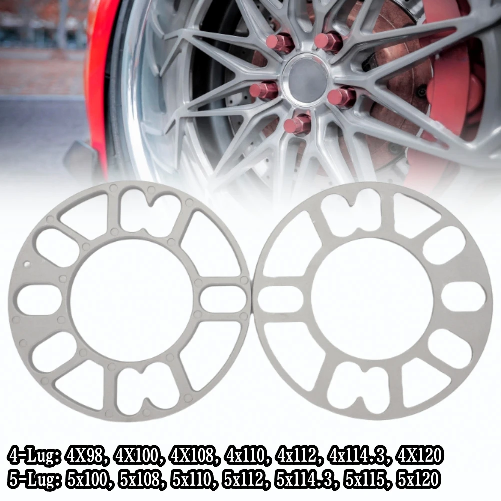 1Pc Aluminum Universal Car Wheel Spacer Shims Plate 5mm 4 Lug 5 Lug Fit 4x100 4x108 4x110 4x112 4x114.3 5x100 5x110 5x115 5x120