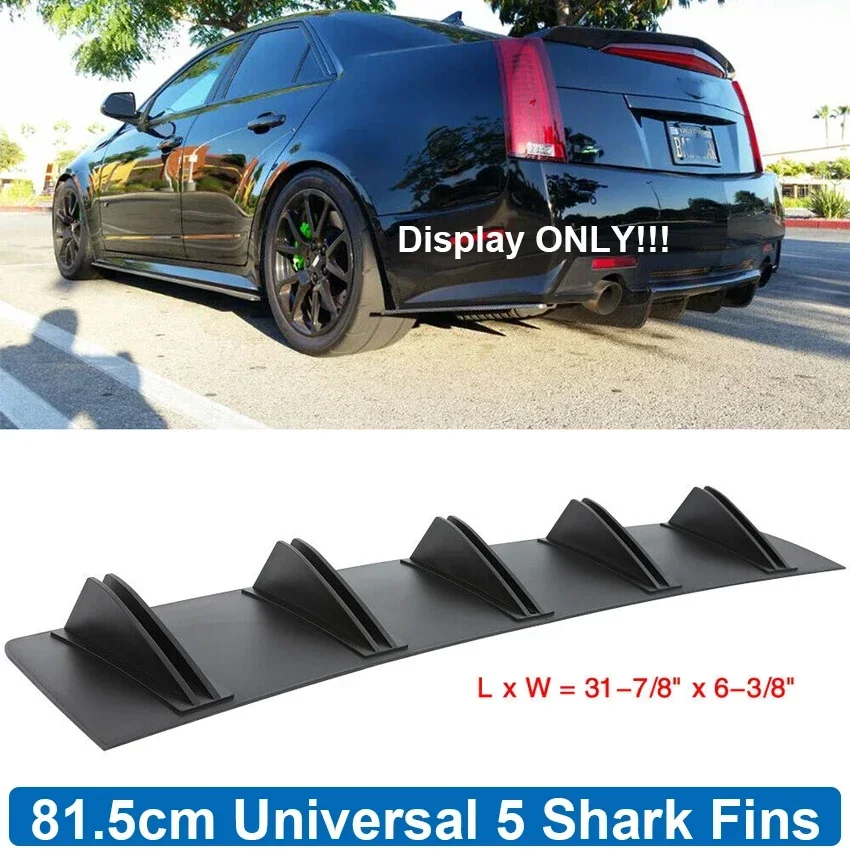 81.5cm Universal Rear Bumper Diffuser 5 Shark Fin Lower Splitter Spoiler Body Kit For Cadillac CTS CTS-V ATS CT4 CT5 Car Styling