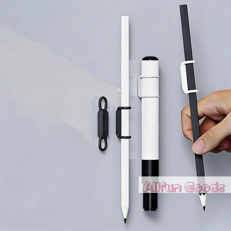 Magnetic Pen Holder Silicone Pencil Holders Adjustable Pen Pencil Holder Sticker For Refrigerator Whiteboards Marker Organizer