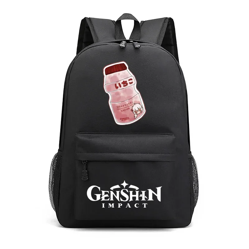 Trendy Youthful Genshin Impact Student School Bags Notebook Backpacks Print Oxford Waterproof Boys/Girls Funny Travel Bags