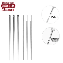 F136 Titanium 16/18G Insertion Pin Taper for Thread Jewelry Nostril Piercing Taper Push in Earrings Body piercing needl Tool