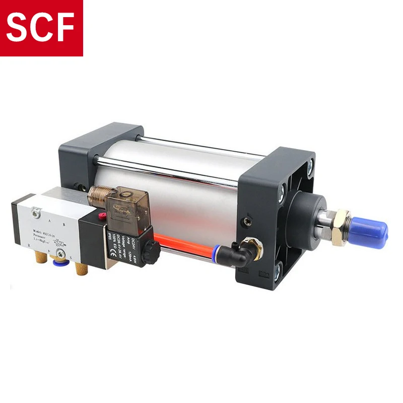 

SCF Standard Series Solenoid Valve Integrated Pneumatic Cylinder Bore 50mm Stroke 25-1000mm Air Cylinders Set Without Magnetic