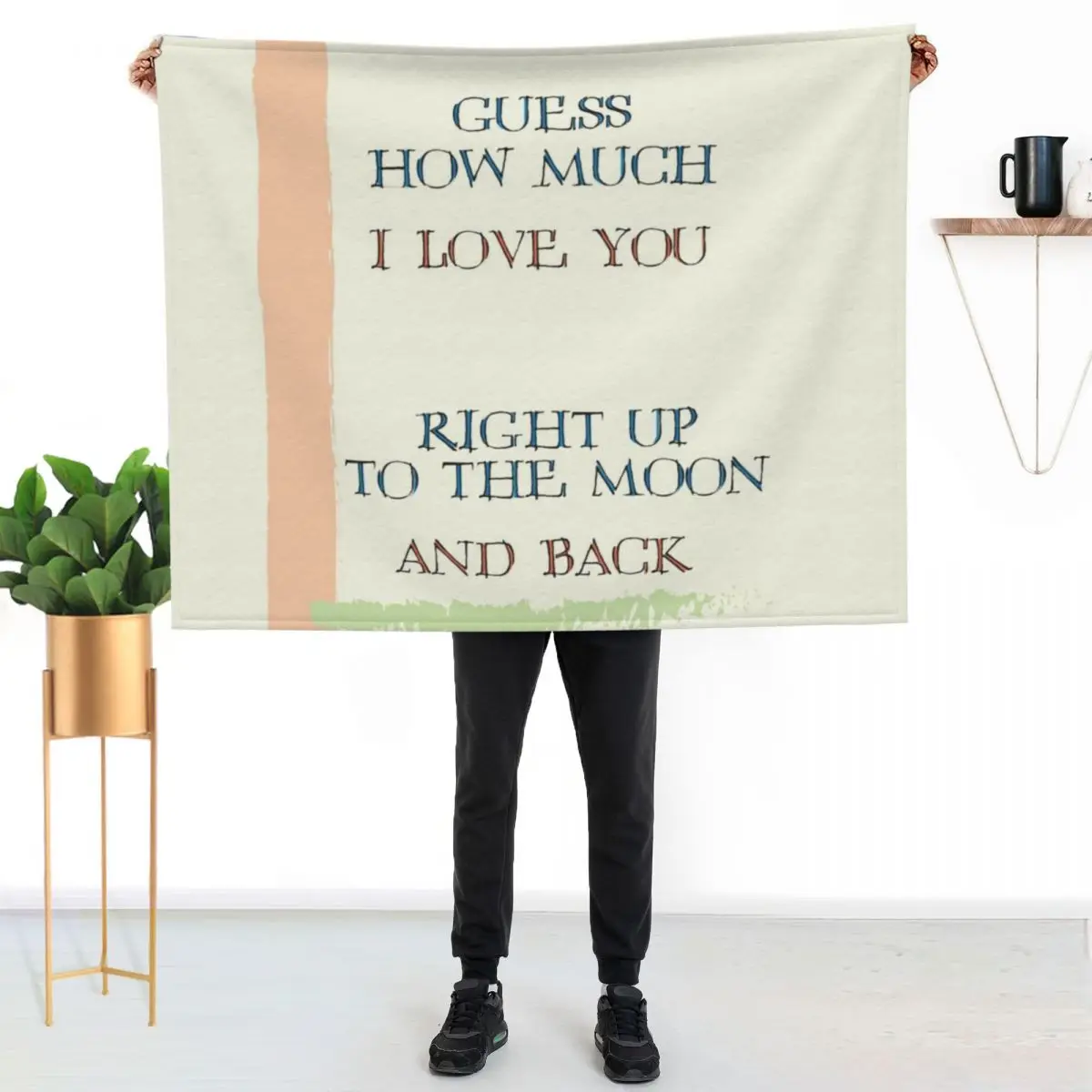 

Guess How Much I Love You Throw Blanket Portable Lightweight Blanket for Travel Camping