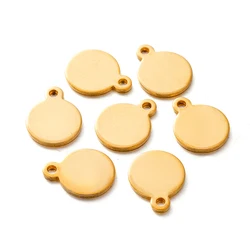 10/20/50Pcs 6-30mm Stainless Steel Gold Color Round Disc Blank Pendants Logos Stamping Tags for DIY Jewelry Making Accessories