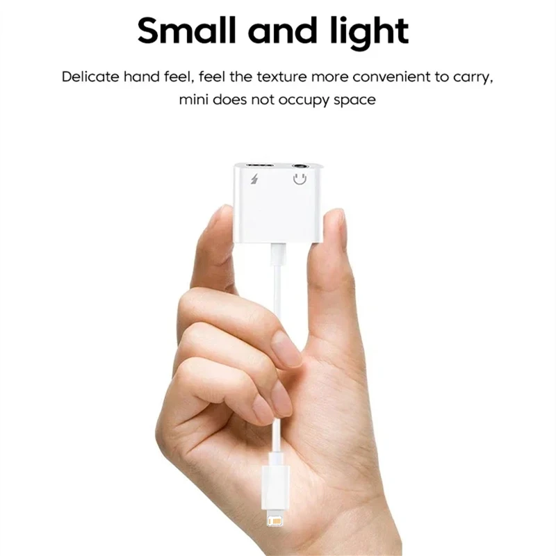 2 في 1 iOS إلى 3.5 مللي متر جاك محول شحن الصوت آيفون 11 12 13 14 برو ماكس X XR XS سماعات الصوت كابلات الموصلات الخائن