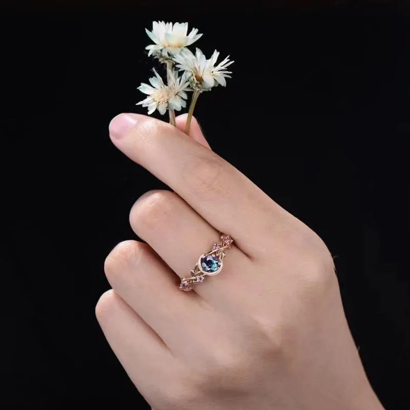 Coldness style, personality, moon, stars, flowers, colorful zircon, crystal, ladies' fashion jewelry, wedding  jewelry gift