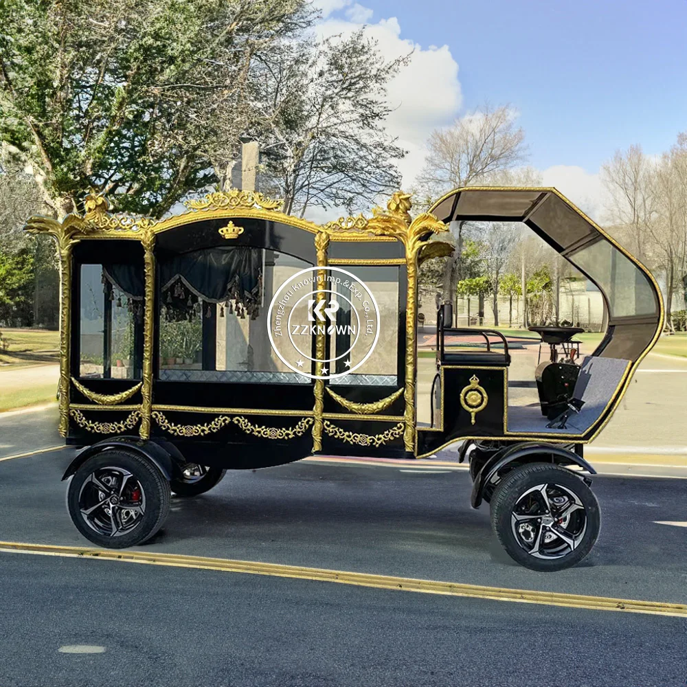 2024 American Funeral Hearse Wagon Carriage Antique Red Funeral Coffin Carriage Horse Drawn Hearse