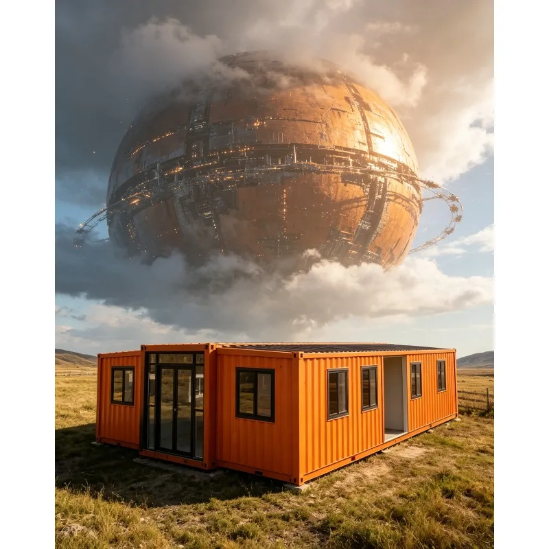 Customizable Luxury 20ft Portable Prefab Modular Steel Tiny House Modern Graphic Design Office Hotel Detachable Container Home