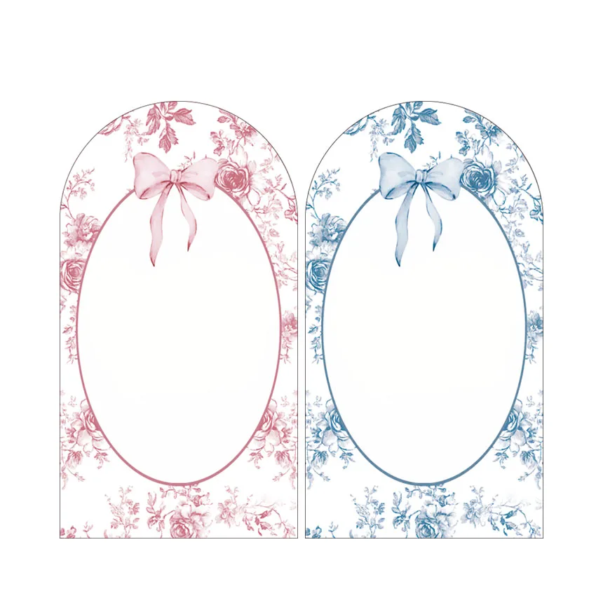 

Двусторонний фон Mehofond с розово-голубым цветочным узором и бантом для детского дня рождения, вечеринки в честь рождения ребенка, декор для арки Chiara