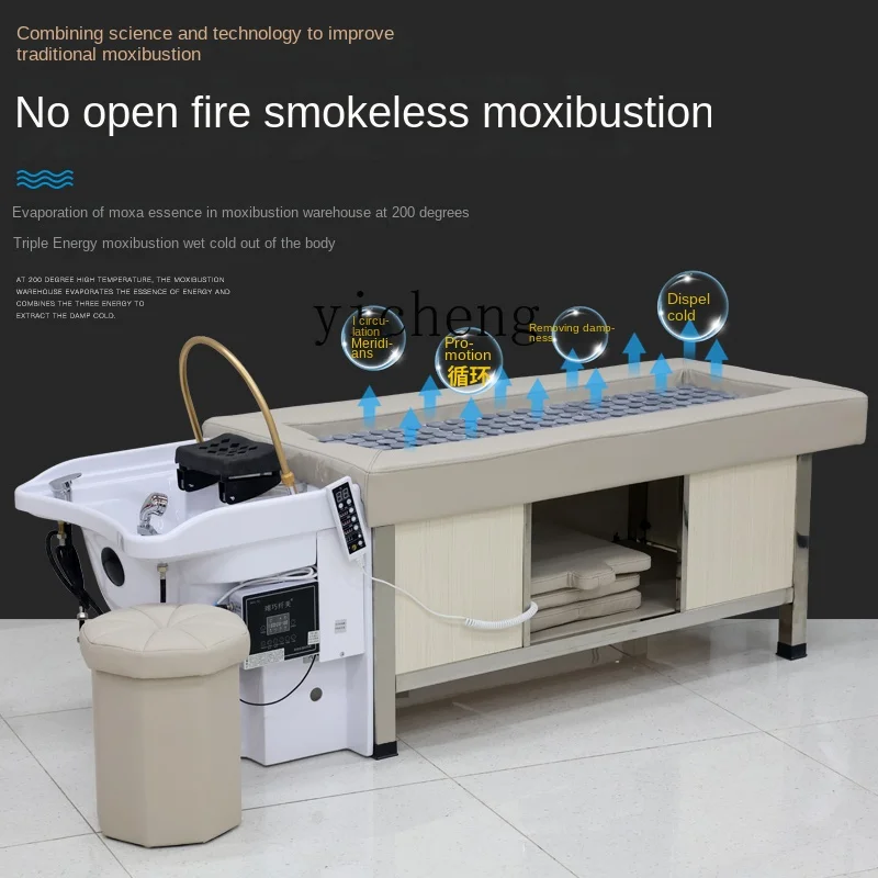 Zc Head Massage Treatment Water Circulation Fumigation Smokeless Moxibustion Shampoo Chair