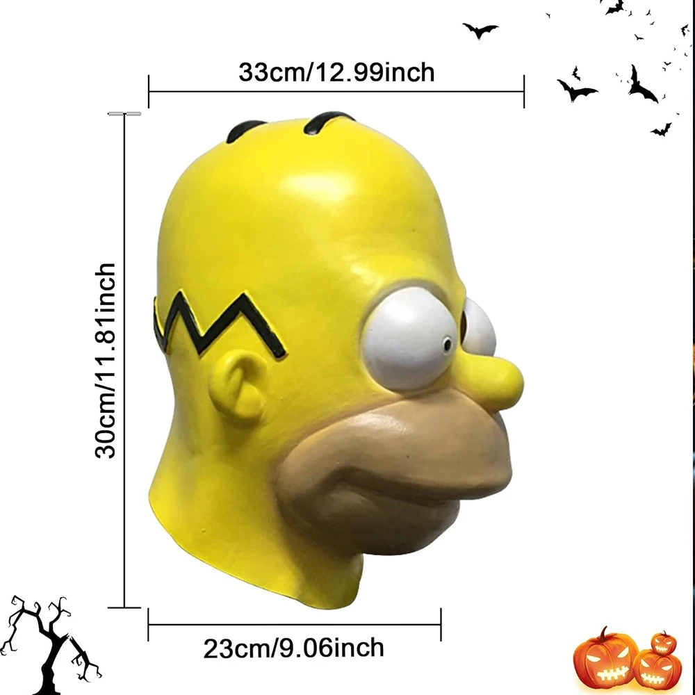 Anime los Simpsons máscara Homer Jay Simpson dibujos animados creativo Cosplay casco de látex Bart Simpson disfraz de fiesta de Halloween accesorios regalo