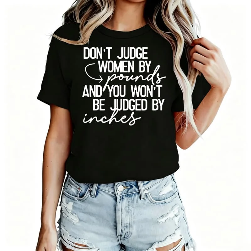 Don'T Judge Women's T-Shirt 100% Cotton Funny Graphic Short Sleeve Tee Novelty Shirt Casual Crew Neck Top S-5Xl