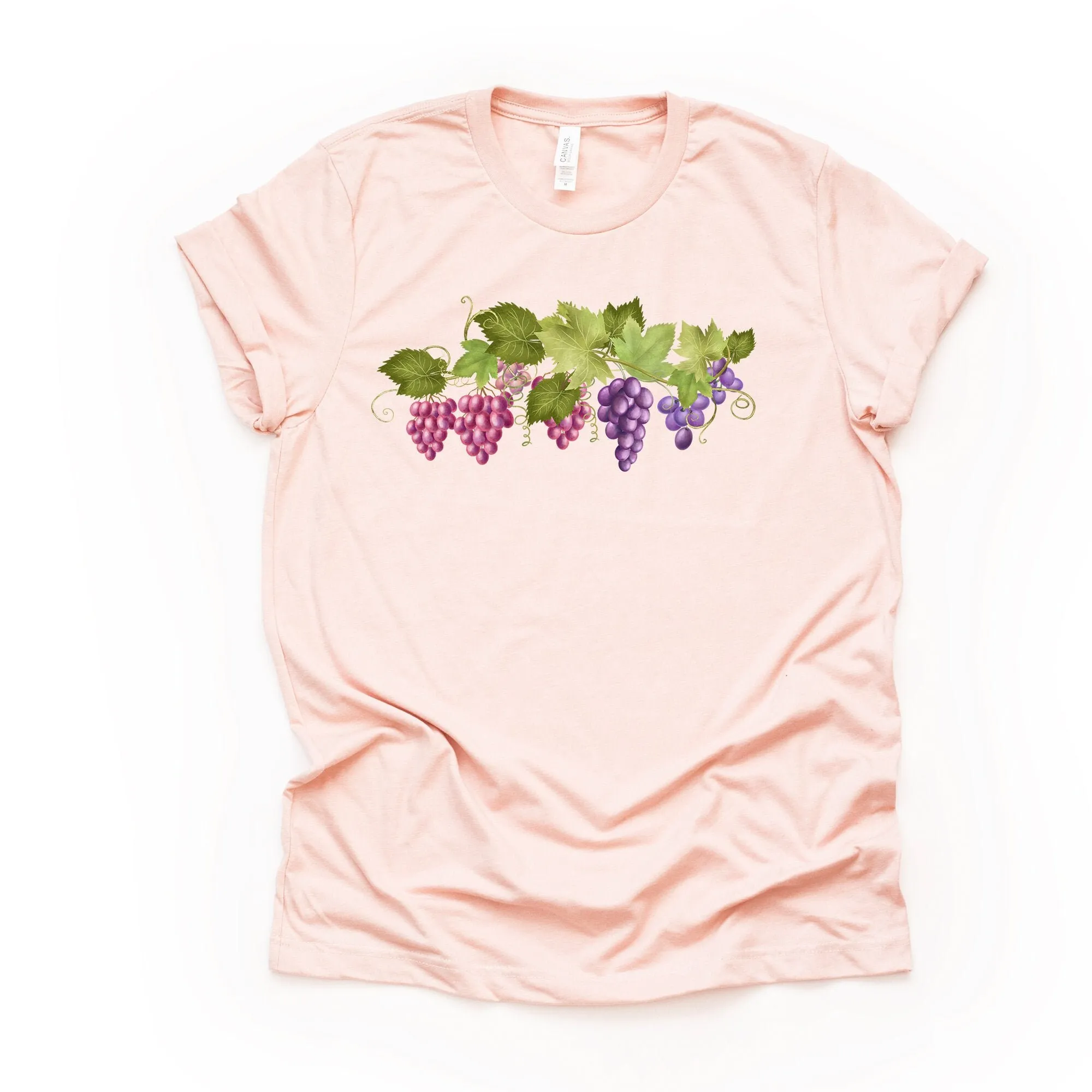 Grapes On A Vine Cluster Of Purple And Red Design Premium Unisex Shirt 3 Color Choices Plus Sizes Available