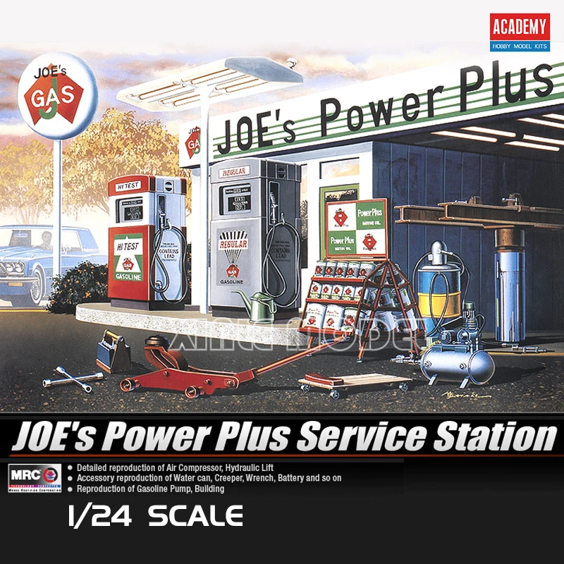 

Academy 15122 Joe's Power Plus Service Station set 1/24 scale model kit