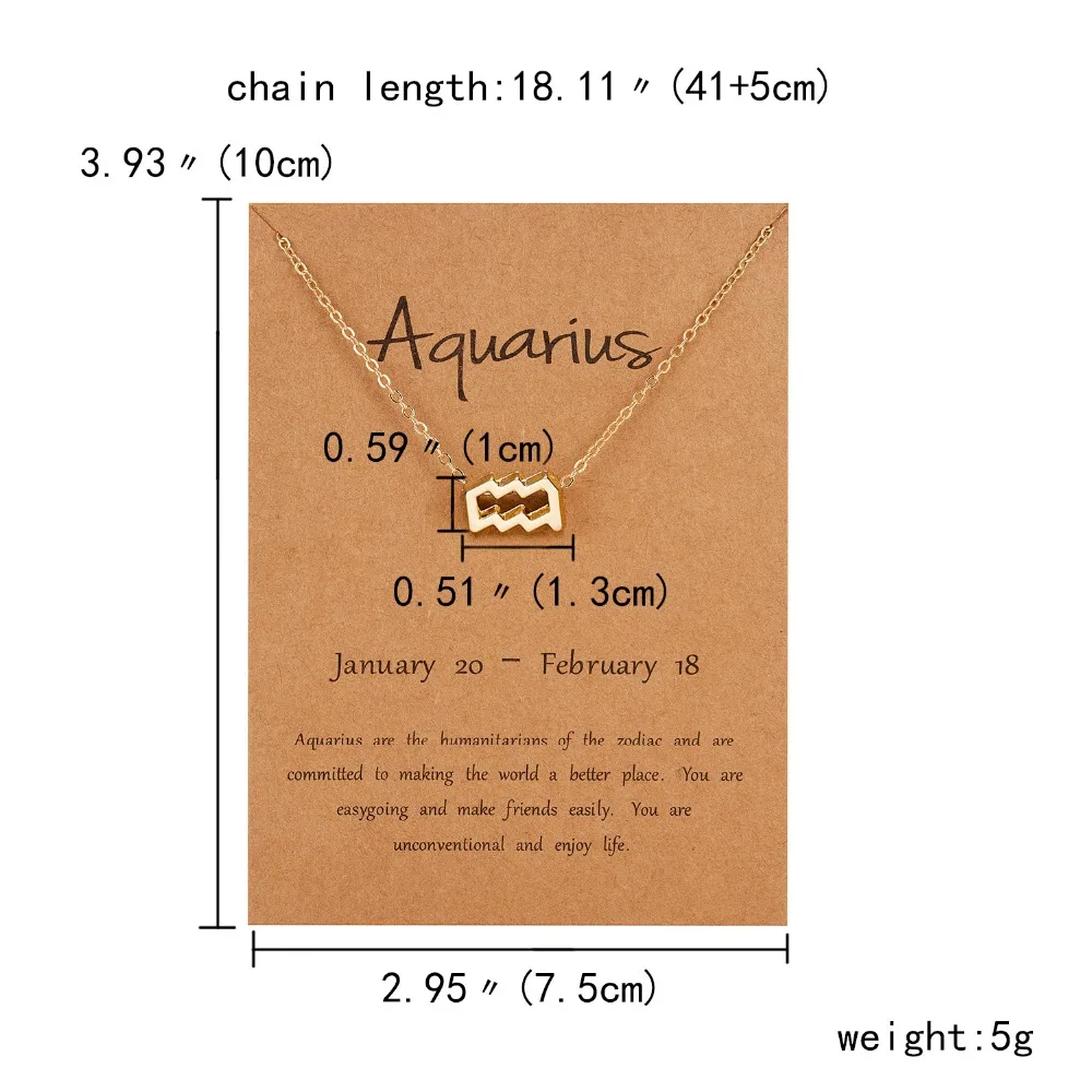 موضة أنيقة ستار زودياك تسجيل 12 كوكبة القلائد قلادة الذهب اللون سلسلة المختنق القلائد للنساء مجوهرات كرتون #6