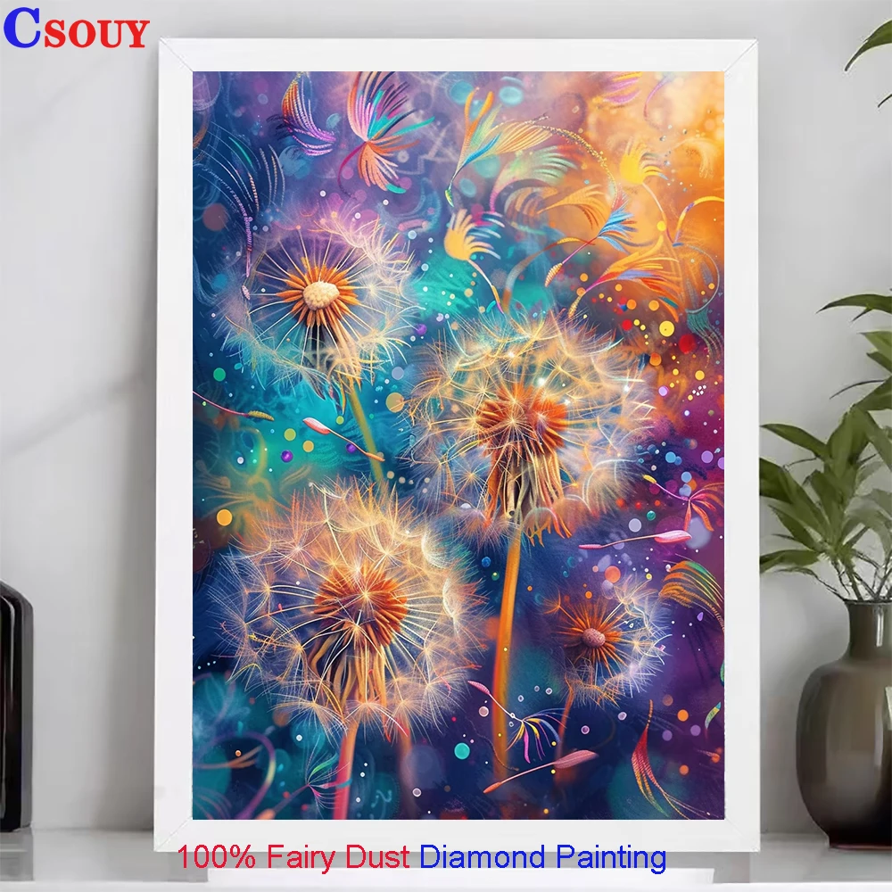100% Fairy Dust Diy Diamond Painting Cross Stitch Colored Flowers Crystal Embroidery Square Mosaic Home Decor Needlework Crystal