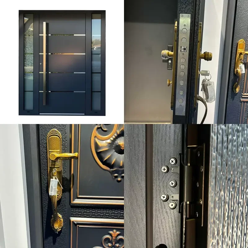 Homely Custom Entrance Stainless Steel Doors of Villas Exterior Door Entry Italian High Gloss Pivot Doors