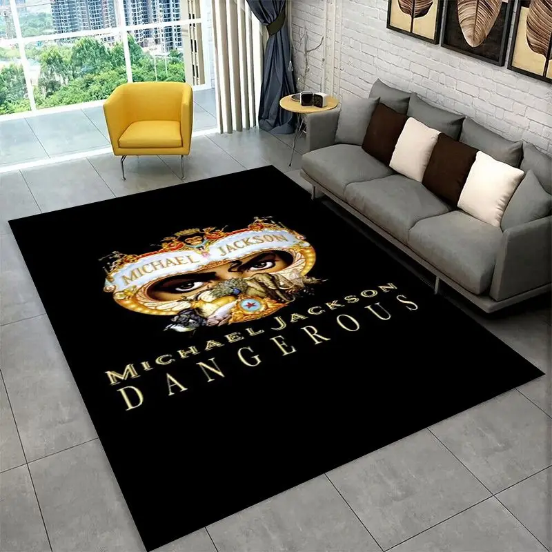 Retro MJ Michael Jackson King of Pop Non-Slip Area Rug for Living Room,Bedroom,Playroom,Carpet Floor Mat Home Decor Rug Kid Room