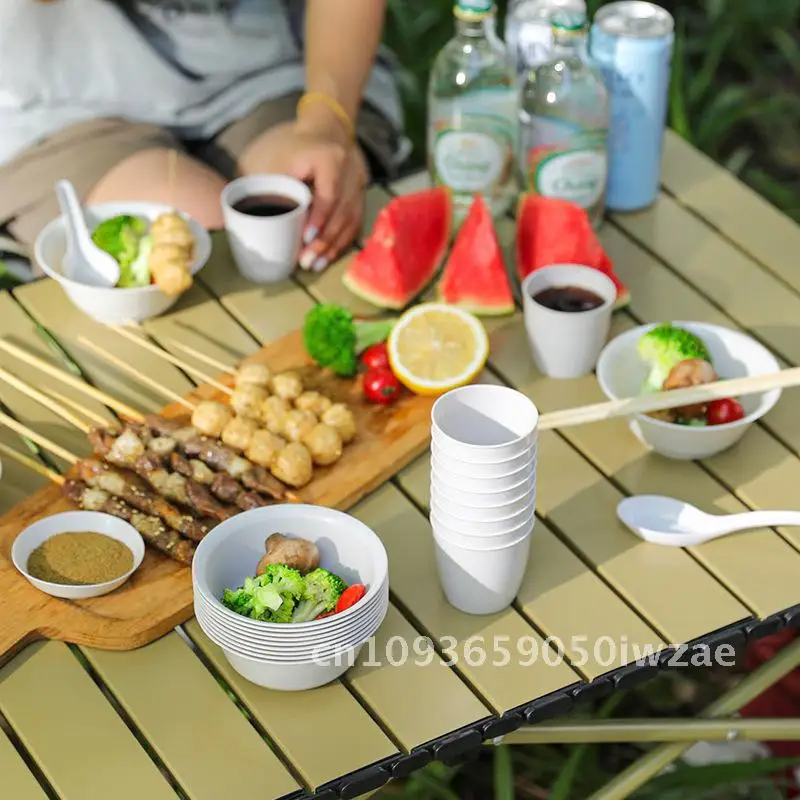 

Outdoor disposable tableware travel picnic camping party high-value rice husk dishes set for ten people