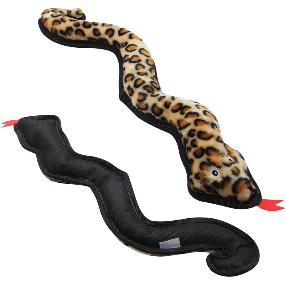 

Plush Long Chew Toy Leopard Snake Biting Sound Squeaky Toys Creative Pet Supplies pet sound toys pet chew toys