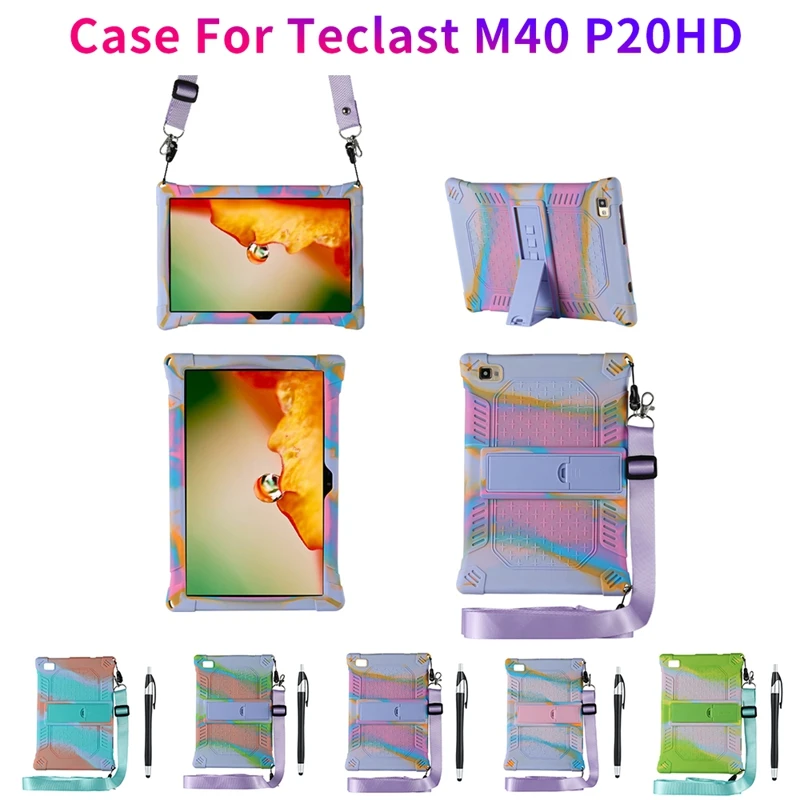 Tablet Case For Teclast M40 P20HD 10.1Inch Tablet Anti-Drop Protection Silicone Case Tablet Stand With Strap And Pen