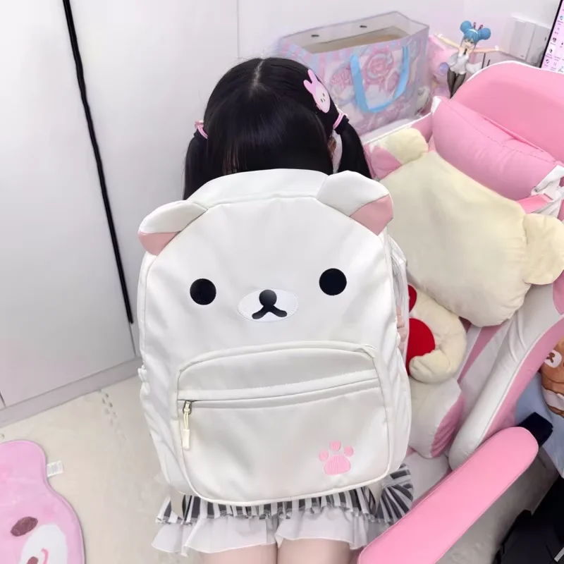 Cute Backpack Anime Cartoon Embroidery Backpack Stylish Large-Capacity Student School Bag Nylon Multifunctional Bags