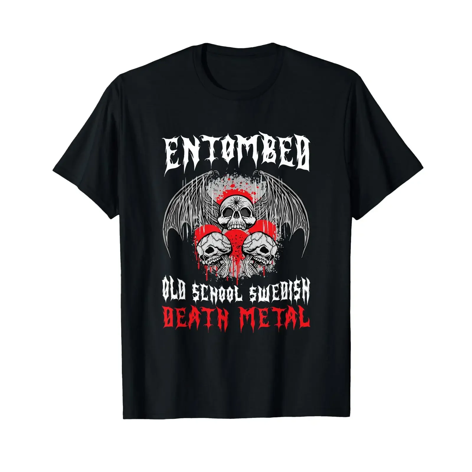 Entombed Swedish Old School Death Metal Music T Shirt black vintage Washed Top For Everyday Wear Soft Breathable graphic