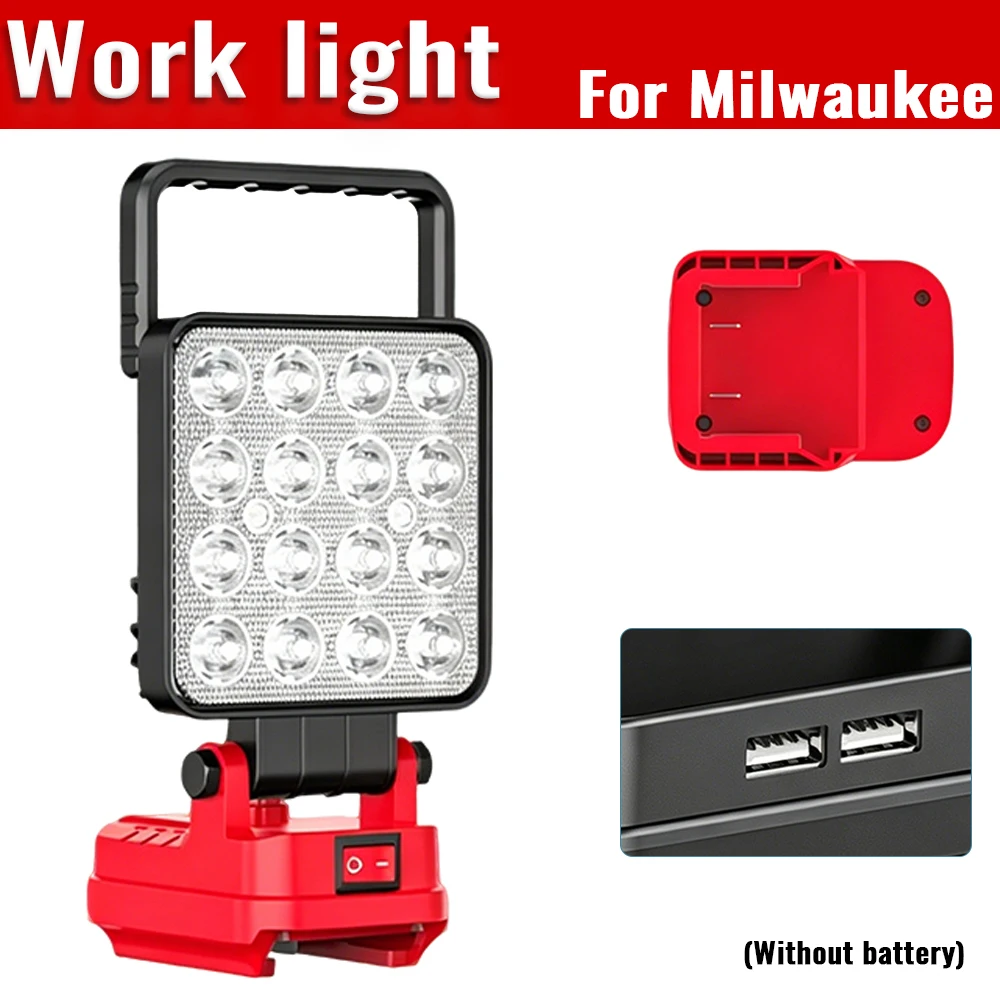 Für Makita/Milwaukee/Dewalt 18V LED-Arbeitslampe, Handbeleuchtungslampe mit USB, geeignet für Notbeleuchtung im Freien – Detail 1