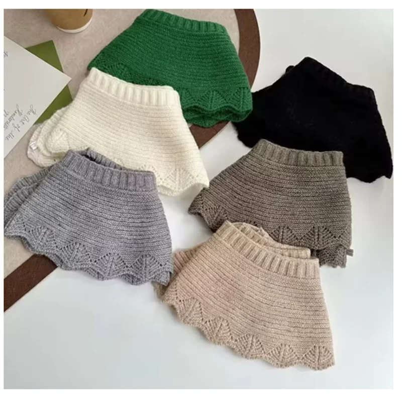 الديكور س الرقبة الياقات وهمية بلون الدانتيل يصل طوق فو محبوك طوق كاذبة #4