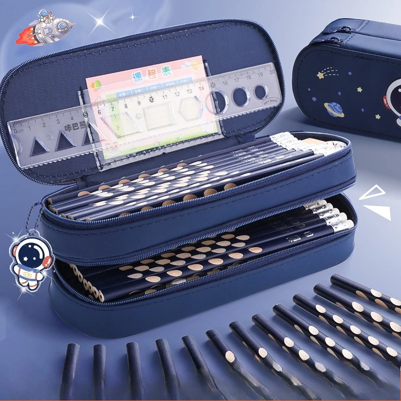 Double-layer Pen Case, High Appearance Level, Large-capacity Stationery Box, Simple Student Pen Case